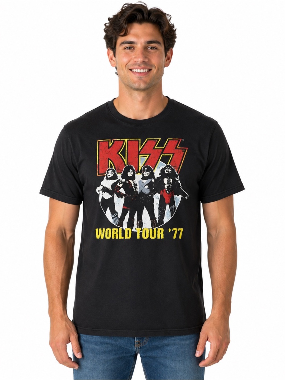Kiss Original Members 1977 World Tour Tee Shirt